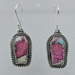 Cotton Candy Turquoise 1.5" 925 Sterling Silver Earring (REXT128-32)