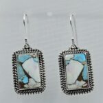 Cotton Candy Turquoise 1.5" 925 Sterling Silver Earring (REXT128-39)