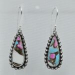Cotton Candy Turquoise 1.5" 925 Sterling Silver Earring (REXT128-36)