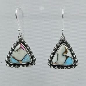 Cotton Candy Turquoise 1.5" 925 Sterling Silver Earring (REXT128-45)