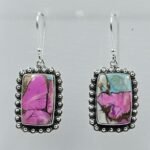 Cotton Candy Turquoise 1.5" 925 Sterling Silver Earring (REXT128-17)