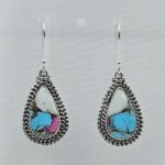 Cotton Candy Turquoise 1.5" 925 Sterling Silver Earring (REXT128-59)