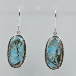 Cotton Candy Turquoise 1.5" 925 Sterling Silver Earring (REXT128-67)