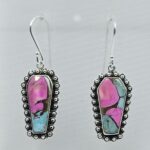 Cotton Candy Turquoise 1.5" 925 Sterling Silver Earring (REXT128-144)