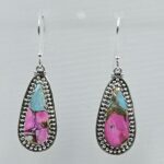 Cotton Candy Turquoise 1.5" 925 Sterling Silver Earring (REXT128-72)