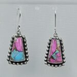 Cotton Candy Turquoise 1.5" 925 Sterling Silver Earring (REXT128-65)