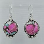 Cotton Candy Turquoise 1.5" 925 Sterling Silver Earring (REXT128-122)