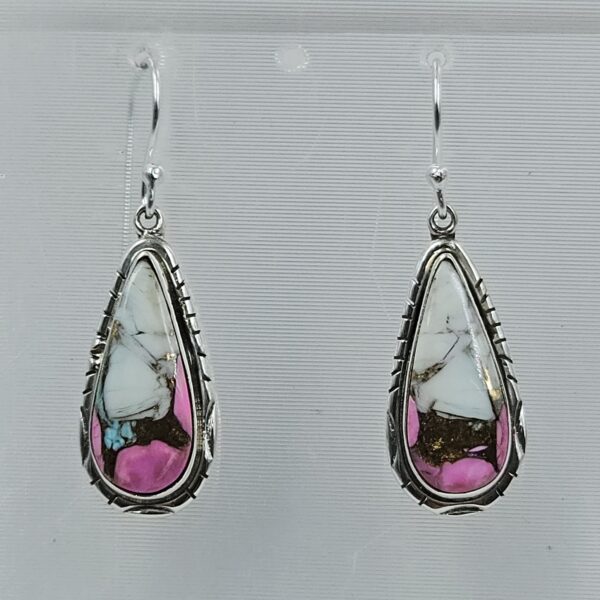 Cotton Candy Turquoise 1.5" 925 Sterling Silver Earring (REXT128-95)
