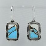 Cotton Candy Turquoise 1.5" 925 Sterling Silver Earring (REXT128-127)