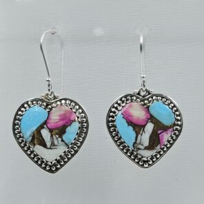 Cotton Candy Turquoise 1.5" 925 Sterling Silver Earring (REXT128-116)