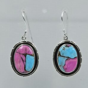 Cotton Candy Turquoise 1.5" 925 Sterling Silver Earring (REXT128-160)