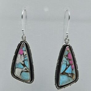 Cotton Candy Turquoise 1.5" 925 Sterling Silver Earring (REXT128-145)