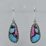 Cotton Candy Turquoise 1.5" 925 Sterling Silver Earring (REXT128-70)