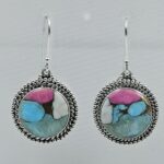 Cotton Candy Turquoise 1.5" 925 Sterling Silver Earring (REXT128-71)