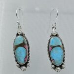 Cotton Candy Turquoise 1.5" 925 Sterling Silver Earring (REXT128-61)