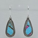 Cotton Candy Turquoise 1.5" 925 Sterling Silver Earring (REXT128-40)