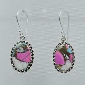 Cotton Candy Turquoise 1.5" 925 Sterling Silver Earring (REXT128-138)