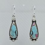 Cotton Candy Turquoise 1.5" 925 Sterling Silver Earring (REXT128-140)