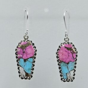 Cotton Candy Turquoise 1.5" 925 Sterling Silver Earring (REXT128-117)