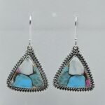 Cotton Candy Turquoise 1.5" 925 Sterling Silver Earring (REXT128-108)
