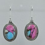 Cotton Candy Turquoise 1.5" 925 Sterling Silver Earring (REXT128-98)