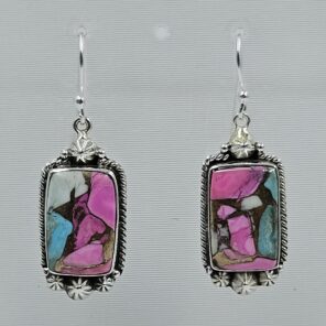 Cotton Candy Turquoise 1.5" 925 Sterling Silver Earring (REXT128-121)
