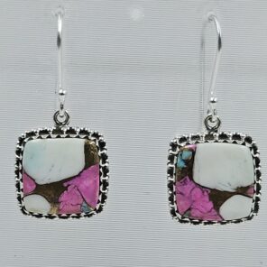 Cotton Candy Turquoise 1.5" 925 Sterling Silver Earring (REXT128-175)