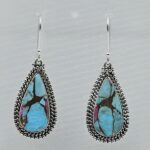 Cotton Candy Turquoise 1.5" 925 Sterling Silver Earring (REXT128-52)