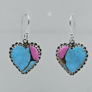 Cotton Candy Turquoise 1.5" 925 Sterling Silver Earring (REXT128-120)