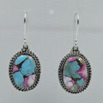 Cotton Candy Turquoise 1.5" 925 Sterling Silver Earring (REXT128-105)