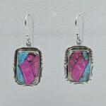Cotton Candy Turquoise 1.5" 925 Sterling Silver Earring (REXT128-119)