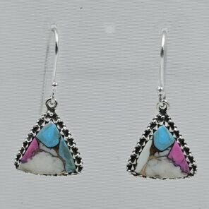 Cotton Candy Turquoise 1.5" 925 Sterling Silver Earring (REXT128-156)