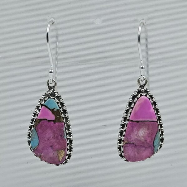 Cotton Candy Turquoise 1.5" 925 Sterling Silver Earring (REXT128-125)