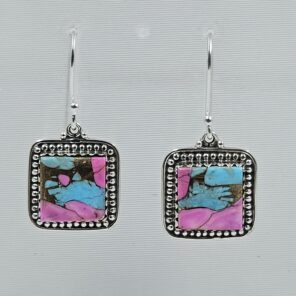 Cotton Candy Turquoise 1.5" 925 Sterling Silver Earring (REXT128-162)