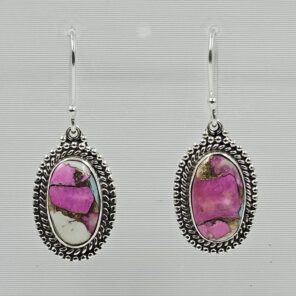 Cotton Candy Turquoise 1.5" 925 Sterling Silver Earring (REXT128-150)