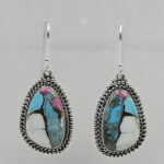 Cotton Candy Turquoise 1.5" 925 Sterling Silver Earring (REXT128-64)