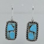 Cotton Candy Turquoise 1.5" 925 Sterling Silver Earring (REXT128-66)