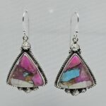 Cotton Candy Turquoise 1.5" 925 Sterling Silver Earring (REXT128-69)