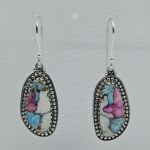 Cotton Candy Turquoise 1.5" 925 Sterling Silver Earring (REXT128-84)