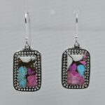 Cotton Candy Turquoise 1.5" 925 Sterling Silver Earring (REXT128-68)