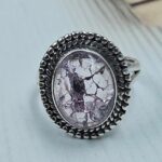 Cracked Crystal Quartz Size US 6 925 Sterling Silver Ring (REXT29-306)