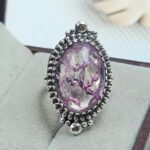 Cracked Crystal Quartz Size US 6 925 Sterling Silver Ring (REXT29-313)