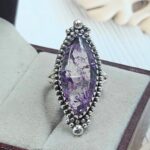 Cracked Crystal Quartz Size US 6 925 Sterling Silver Ring (REXT29-314)