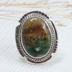 Peru wood Opal Size US 7 925 Sterling Silver Ring (REXT29-319)