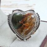 Peru wood Opal Size US 10 925 Sterling Silver Ring (REXT29-320)