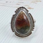 Peru wood Opal Size US 6 925 Sterling Silver Ring (REXT29-321)