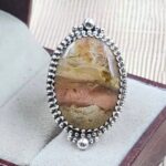 Peru wood Opal Size US 7 925 Sterling Silver Ring (REXT29-323)