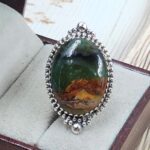 Peru wood Opal Size US 6 925 Sterling Silver Ring (REXT29-324)