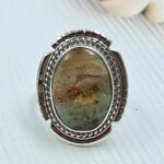 Peru wood Opal Size US 6 925 Sterling Silver Ring (REXT29-327)