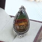 Peru wood Opal Size US 6 925 Sterling Silver Ring (REXT29-329)